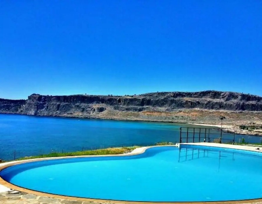 my lindos villa pool and sea view